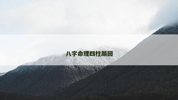 八字命理四柱顏回