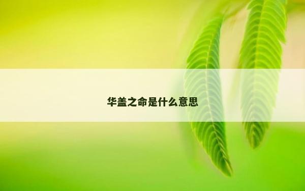 華蓋之命是什么意思