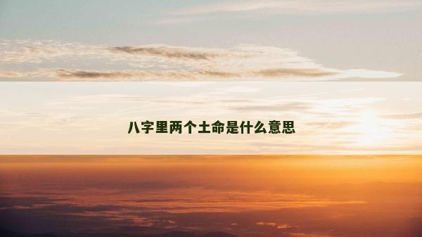 八字里兩個土命是什么意思