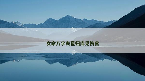 女命八字夫星歸庫見傷官
