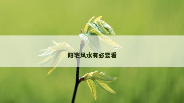 陽宅風水有必要看