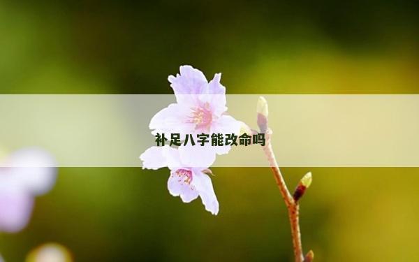補(bǔ)足八字能改命嗎 補(bǔ)足八字能改命嗎