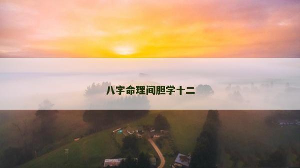八字命理間膽學(xué)十二