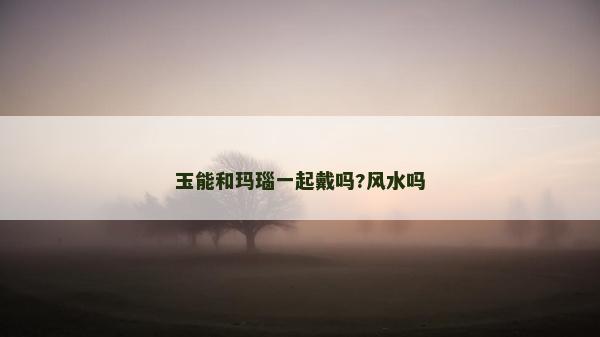 玉能和瑪瑙一起戴嗎?風水嗎