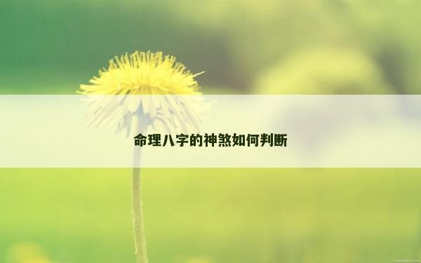 命理八字的神煞如何判斷