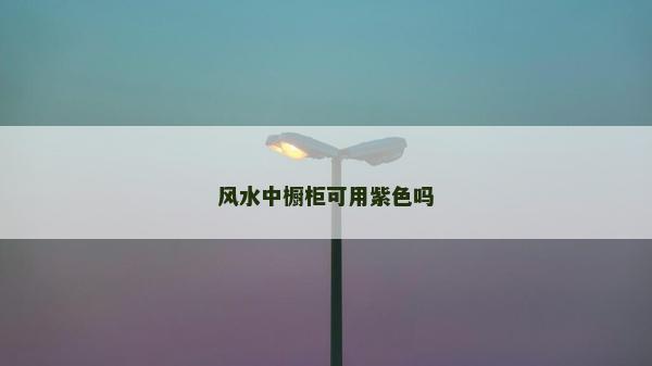 風水中櫥柜可用紫色嗎