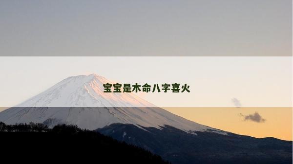 寶寶是木命八字喜火