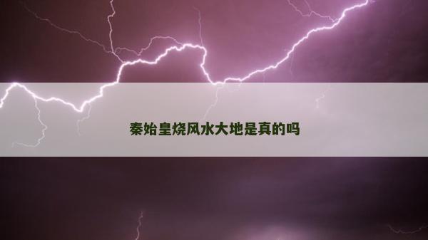 秦始皇燒風(fēng)水大地是真的嗎