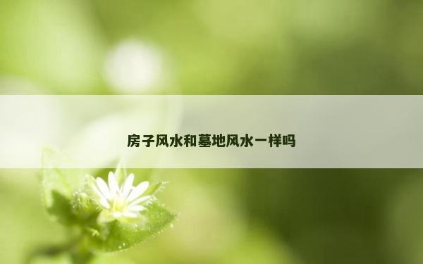 房子風水和墓地風水一樣嗎