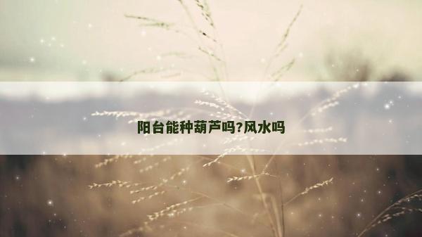 陽臺能種葫蘆嗎?風水嗎