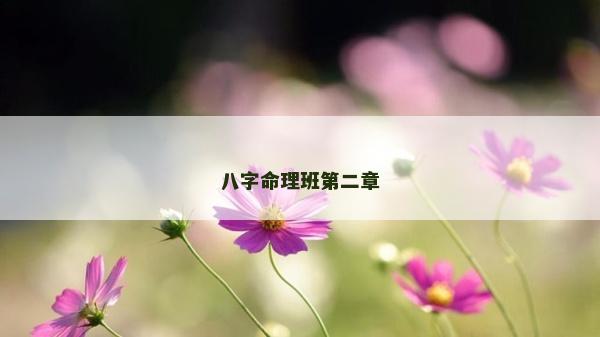 八字命理班第二章