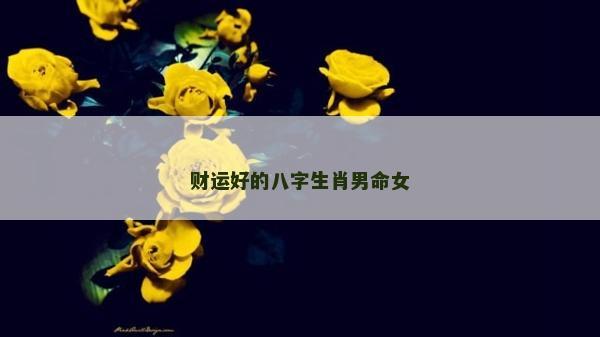 財運好的八字生肖男命女