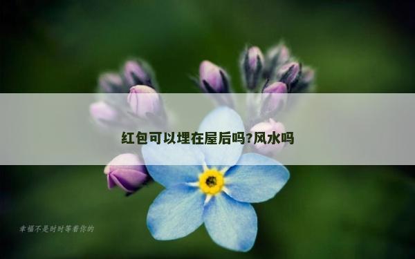 紅包可以埋在屋后嗎?風水嗎