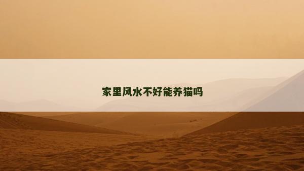 家里風水不好能養貓嗎