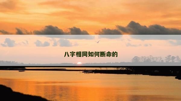 八字相同如何斷命的