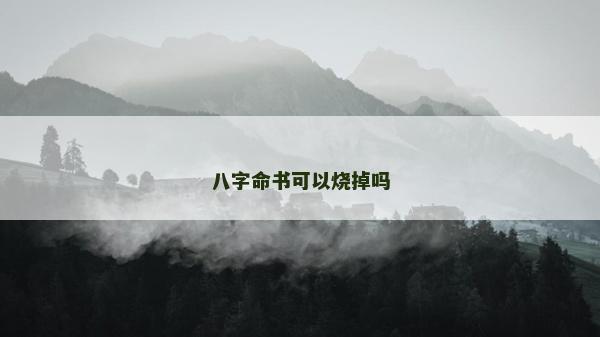 八字命書可以燒掉嗎