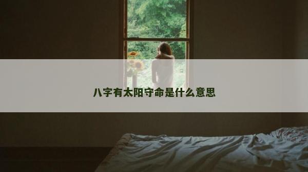 八字有太陽(yáng)守命是什么意思
