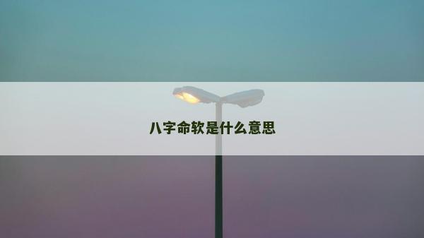 八字命軟是什么意思