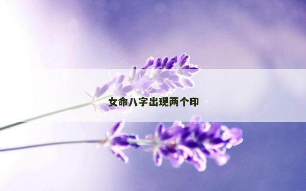 女命八字出現兩個印 女命八字出現兩個印