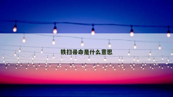 鐵掃帚命是什么意思