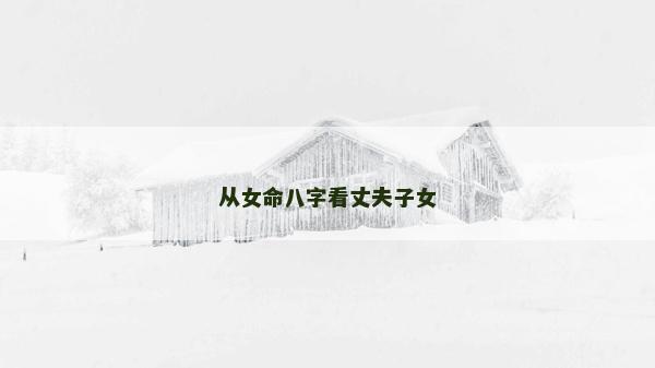 從女命八字看丈夫子女