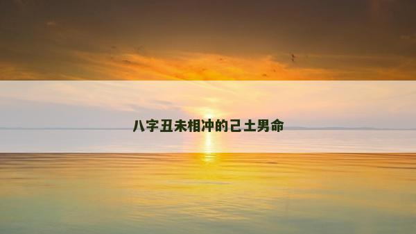 八字丑未相沖的己土男命