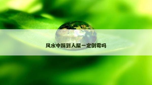 風水中踩到人屎一定倒霉嗎