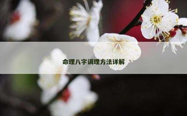 命理八字調理方法詳解 命理八字調理方法詳解