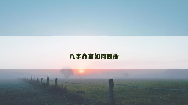 八字命宮如何斷命