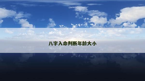 八字入命判斷年齡大小