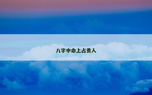 八字中命上占貴人
