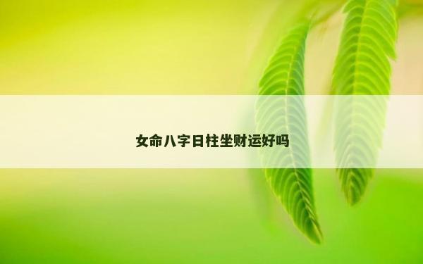 女命八字日柱坐財運好嗎