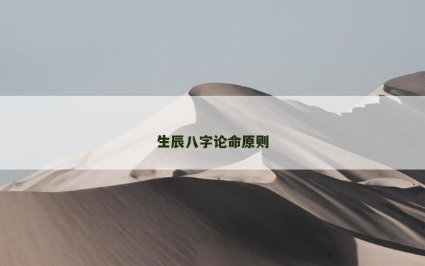 生辰八字論命原則
