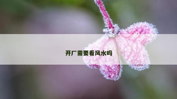 開廠需要看風水嗎