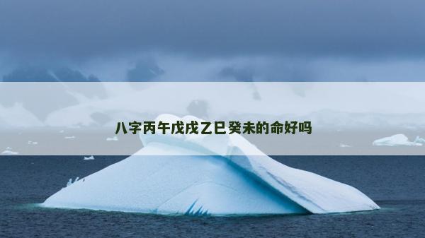 八字丙午戊戌乙巳癸未的命好嗎 八字丙午戊戌乙巳癸未的命好嗎