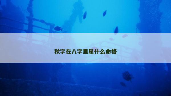 秋字在八字里屬什么命格