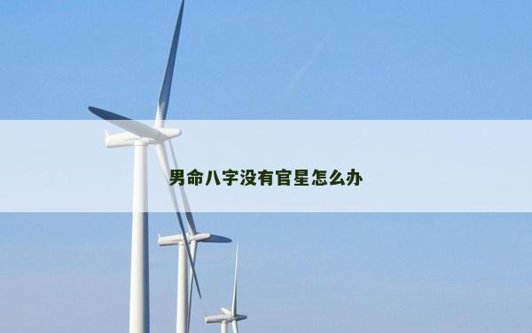 男命八字沒有官星怎么辦