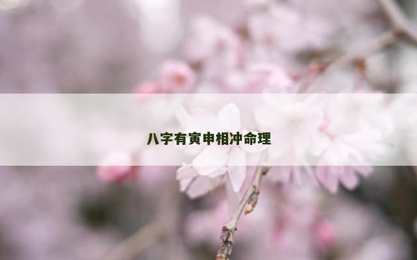 八字有寅申相沖命理 八字有寅申相沖命理