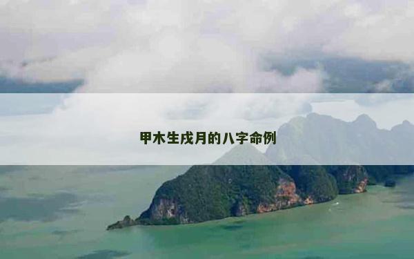甲木生戌月的八字命例