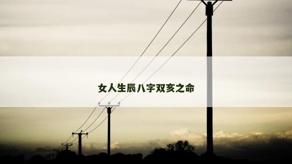 女人生辰八字雙亥之命