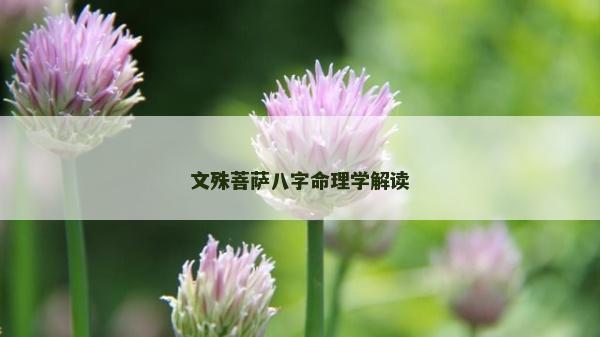 文殊菩薩八字命理學解讀
