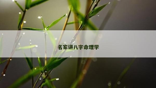 名家講八字命理學