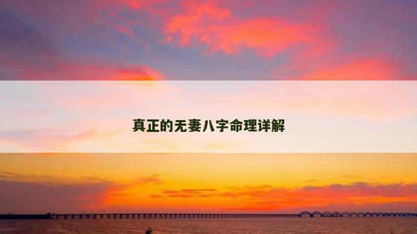 真正的無妻八字命理詳解 真正的無妻八字命理詳解