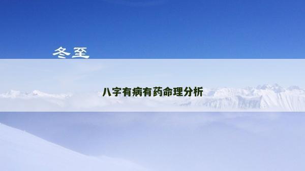 八字有病有藥命理分析