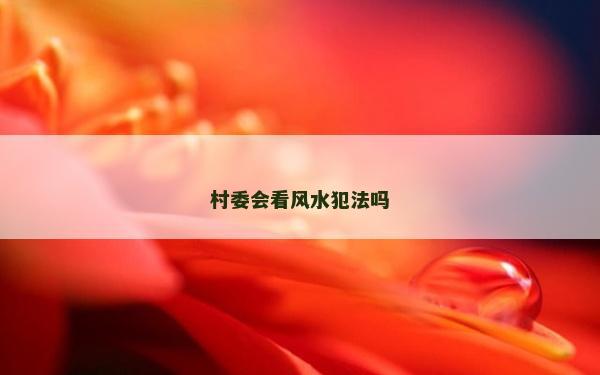 村委會看風水犯法嗎