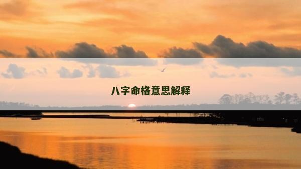 八字命格意思解釋