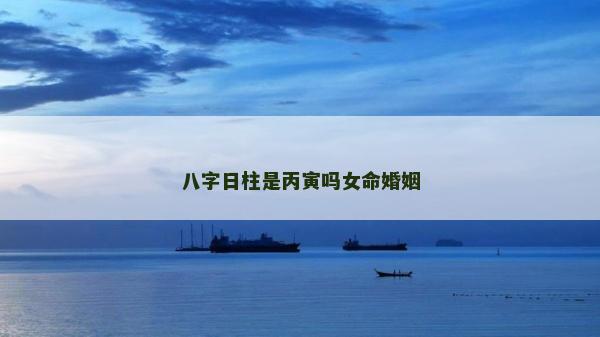 八字日柱是丙寅嗎女命婚姻