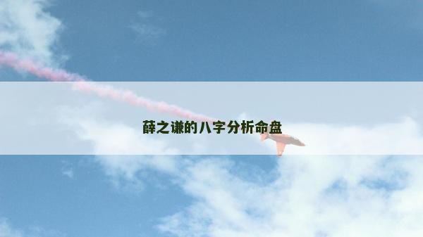 薛之謙的八字分析命盤