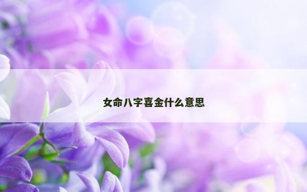 女命八字喜金什么意思