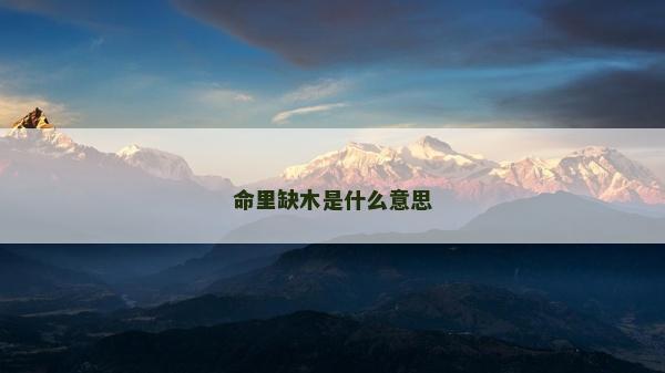 命里缺木是什么意思